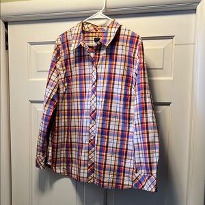 Talbots XL Plaid Button-Up Shirt